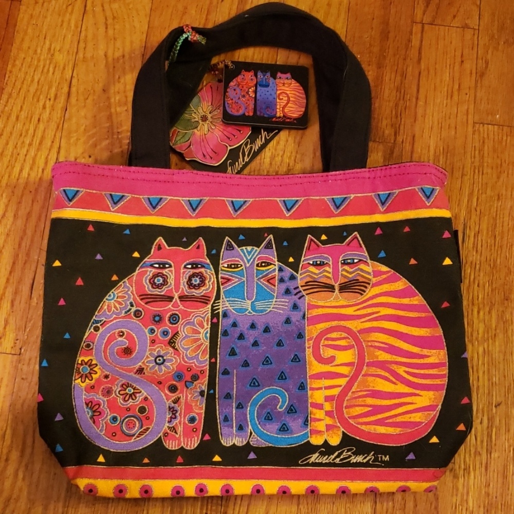 Laurel Burch cat small totebag.